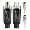 UHF Wireless XLR Transmitter and Receiver with 48V Phantom Power,Rechargeable