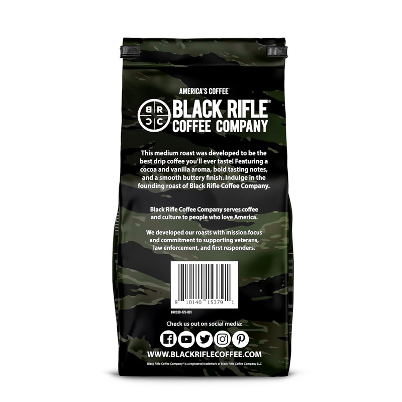 Black Rifle Coffee Company Just Black, Medium Roast Ground Coffee,