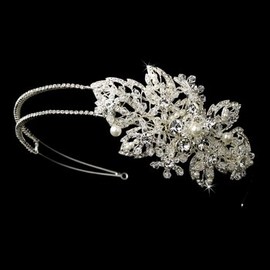 Jackie Marvelous Austrian Crystal Ivory Pearl Wedding Bridal Headband