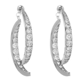 Cross Curved Earrings for Women Zircon Curved Stick Front Back Linear Drop Earrings Piercing Hypoallergenic Ear Cuff for Teen Girls