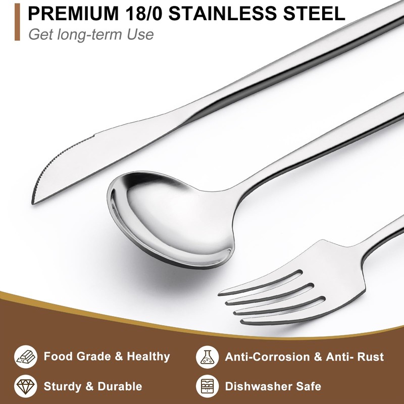 Silverware Set 30 Piece, Wildone Stainless Steel Flatware Set Service