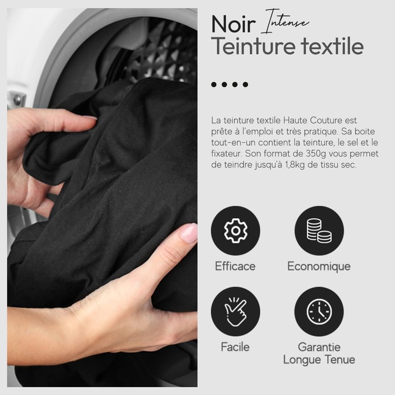 350g Intense Black Fabric Dye All-in-One - Ready to Use