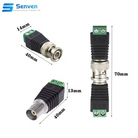 Senven Professional BNC Connector Kit - 10x Male / 10x Female with Solderless Screw Connection Coaxial Cat5 Cat6 to Video Balun CCTV Security Camera, DVR, Camera, TV, Video Pack of 20
