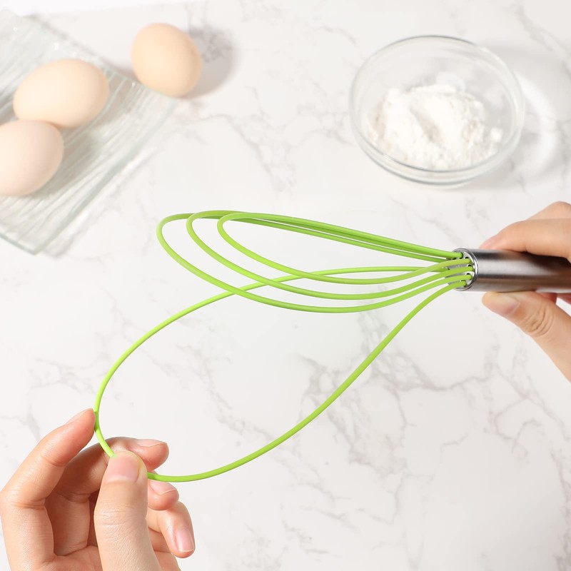 Webake Silicone Flat Whisk Set of 3, Heat Resistant Kitchen