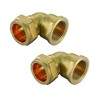 UKDD® 22mm Compression by 3/4" BSP Brass Female Iron Elbow