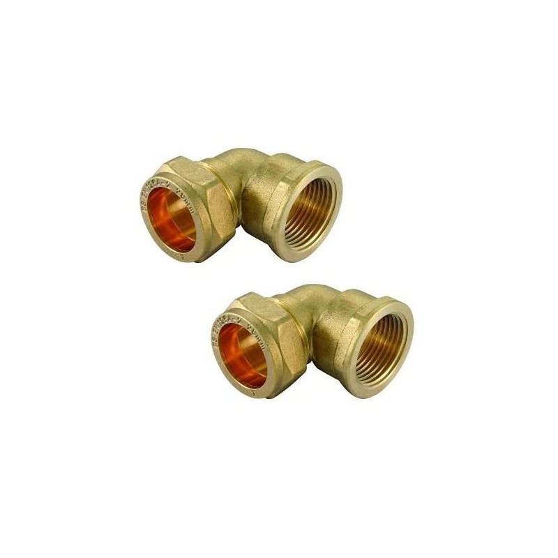 UKDD® 22mm Compression by 3/4" BSP Brass Female Iron Elbow