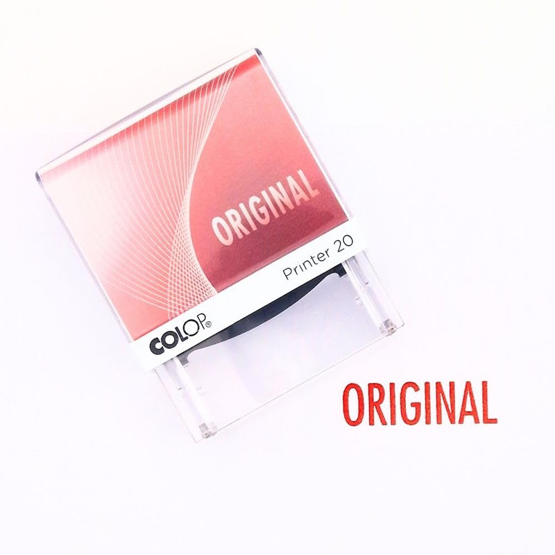 COLOP 100674 Self-Inking Text Stamp Original, Red