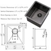 Black Undermount Bar Sink-Bokaiya 13x15 Inch Small Bar Sink Wet
