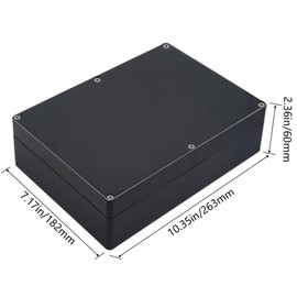 Otdorpatio Junction Box IP65 Waterproof ABS Plastic Electrical Project Case Power Junction Boxes, Project Box with 4 PCS M16 Cable Glands 10.35x7.17x2.36 inch (263 x 182 x60 mm)