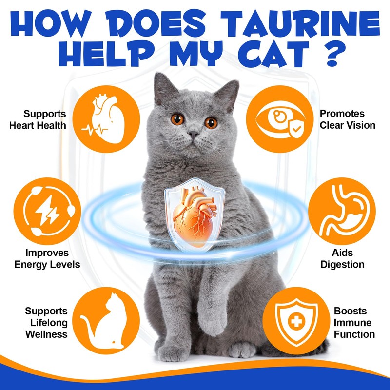 Taurine Powder for Cats, Cat Supplement for Heart, Vision, and