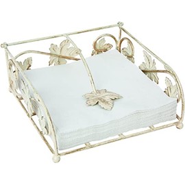 Antique Cream Wine Leaf Napkin Holder