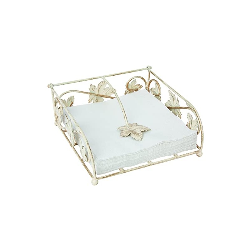 Antique Cream Wine Leaf Napkin Holder