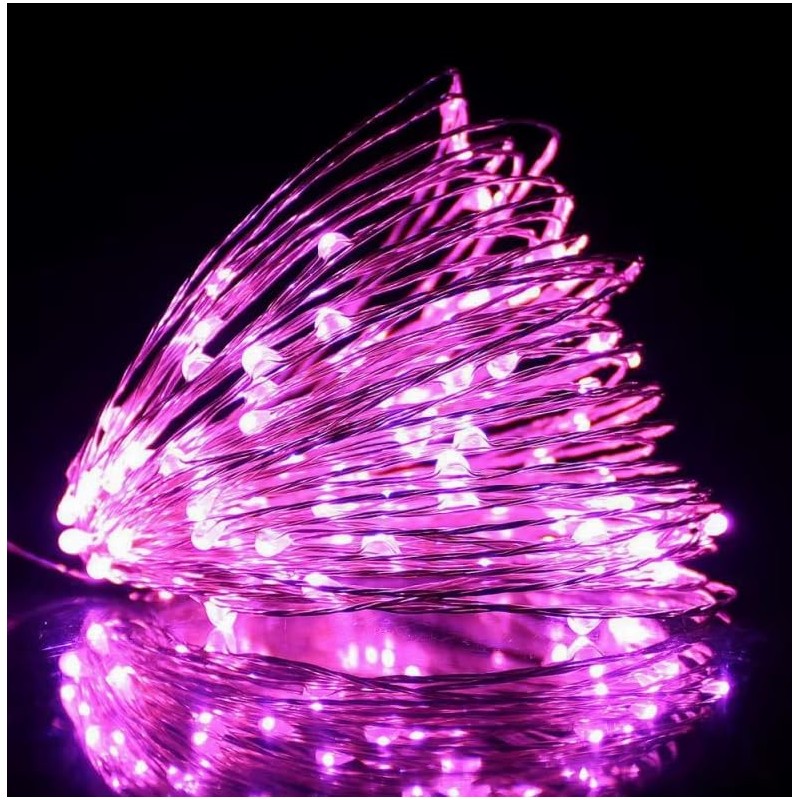 Volunx USB Pink Fairy Lights 2/5/10m Copper USB Plug in,