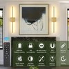 Rechargeable Battery Operated Wall Sconces, 11000mAh Wireless Brushed Gold Wall