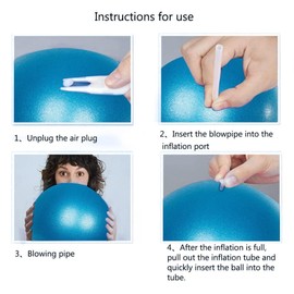 Pilates Ball, 9 Inch Small Exercise Ball Core Ball Small Yoga Ball for Physical, Pilates, Yoga, Core, Balance, Stability (Blue)