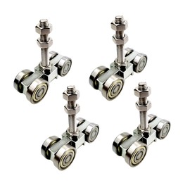 Hi Flame 4 Wheel Heavy Duty Trolley Assembly with Silent M10 Bolt & 3 Nuts for All Standard 1-5/8" or Taller Strut Channel (PACK OF 4 SILVER)