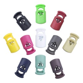 Cord Lock Clamp - (6 Pack, Hot Pink) - Heavy-Duty Industrial Plastic Single Hole Cord Toggle End