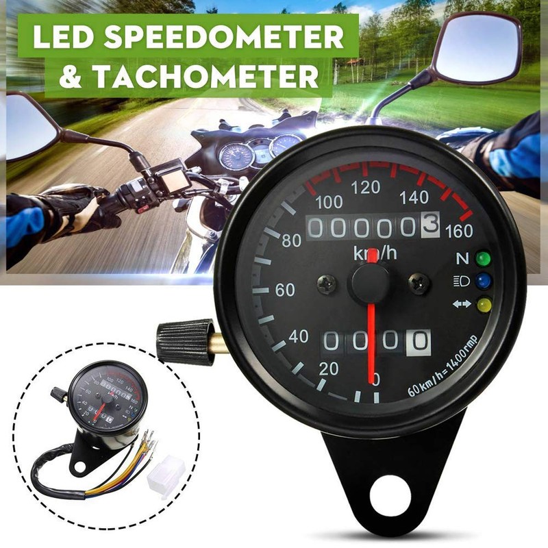 HANSWD Mini Speedometer Mechanical Bike Meter for Motorcycles with Backlight,