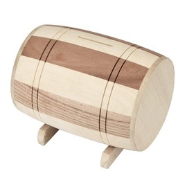 Angelkiss Wooden Piggy Bank Safe Money Box Savings Wine Barrel Wood Carving Handmade High Quality