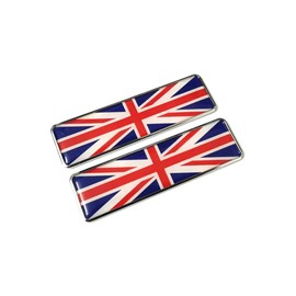 PTDecals Set of 2pcs UK GB England United Kingdom Metal Car Signs Stickers 3D Emblem National Flag Badge Graphic Decals for Universal Auto Motorcycle Skirts Trunk Sides 104.5mm* 30mm