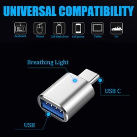 5Pack USB C to USB Adapter 3.1 Gen 2, tunghey 10Gbps USB to USB C Adapter, USB-C Male to USB 3.0 A Female USB 3.2 Type C OTG Converter for Mac-Book pro Laptop PC Silver