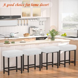 Levoberg Bar Stool Cover Rectangle Stretch Counter Height Barstool Slipcovers Rectangular Vanity Stool Cover Kitchen Counter Saddle Seat Cover for Wooden Metal Bench Set of 2 White