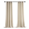 VOILYBIRD Solid Black Grommets Linen Curtains Slub Texture Linen Drapes