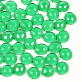 MBKHFLL 0.5lb Green Glass Marbles for Vase, Green Flat Glass Beads, Decorative Pebbles for Vase Fillers, Fish Tank, Plants, Flower Pots, Fountains, Crafts, Aquarium Rocks and Home Decor