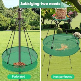 2Pcs Bird Seed Catcher Tray for Hanging Bird Feeder Platform, 20'' Birdseed Hoop for Hummingbird Feeders Bee Feeder, Outdoor Feeder Accessory(Upgraded Against Strong Winds)