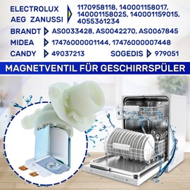 Ablaufventil Geschirrspüler 1 Teilig 180° mit Originalcode 49037213 für Candy 1170958118 140001158017 140001158025 140001159015 4055361234 für Electrolux - Garantie 10 Jahre - MONTERAL