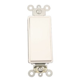 Leviton 15 Amp, 120/277 Volt AC Decora Plus Rocker, Single-Pole, Double Throw, Center OFF, Commercial Grade, Self Grounding, 5657-2W, White