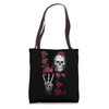 Love Decorated with Rose and Skull Tote Bag