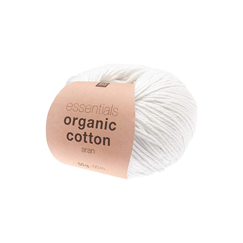 Essentials Organic Cotton Aran 001 White