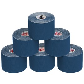 ALPIDEX Kinesiology Tape 1/3/6/12 Rolls Many Colours 5 m x 5 cm Application Brochure Elastic Waterproof Skin-Friendly Physio Muscle Tape Set, Colour: Dark Blue, Quantity: 6 Rolls