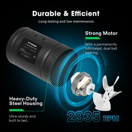 VIVOSUN Ventilador de conducto de refuerzo en línea de 4 pulgadas 100 CFM, ventilador de ventilación de escape HVAC con bajo ruido para sótanos, baños, cocinas, áticos, tiendas de campaña, color negro