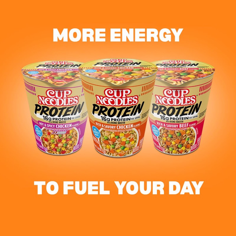 Nissin Cup Noodles Protein Ramen, Chicken Flavor Spicy Ramen with