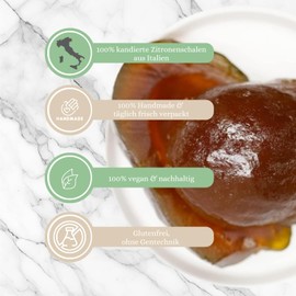 1001 Frucht Citrate in a Piece, Aromatic Candied Lemon Peels of Lemon, Half Slices, Fruity Candied Fruits from Italy as a Baking Ingredient or Healthy Treat, 500 g