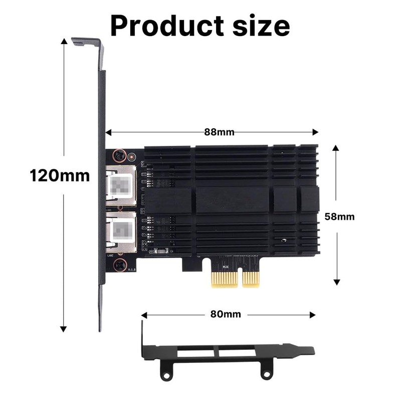 2.5gb Network Card,Dual Port PCIe Ethernet Network Adapter to 2.5