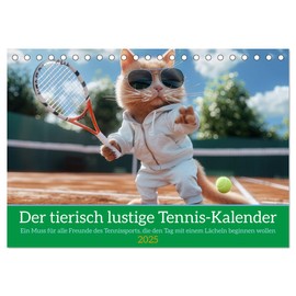 The Animal Funny Tennis Calendar (Desk Calendar 2025 DIN A5 Landscape), CALVENDO Monthly Calendar
