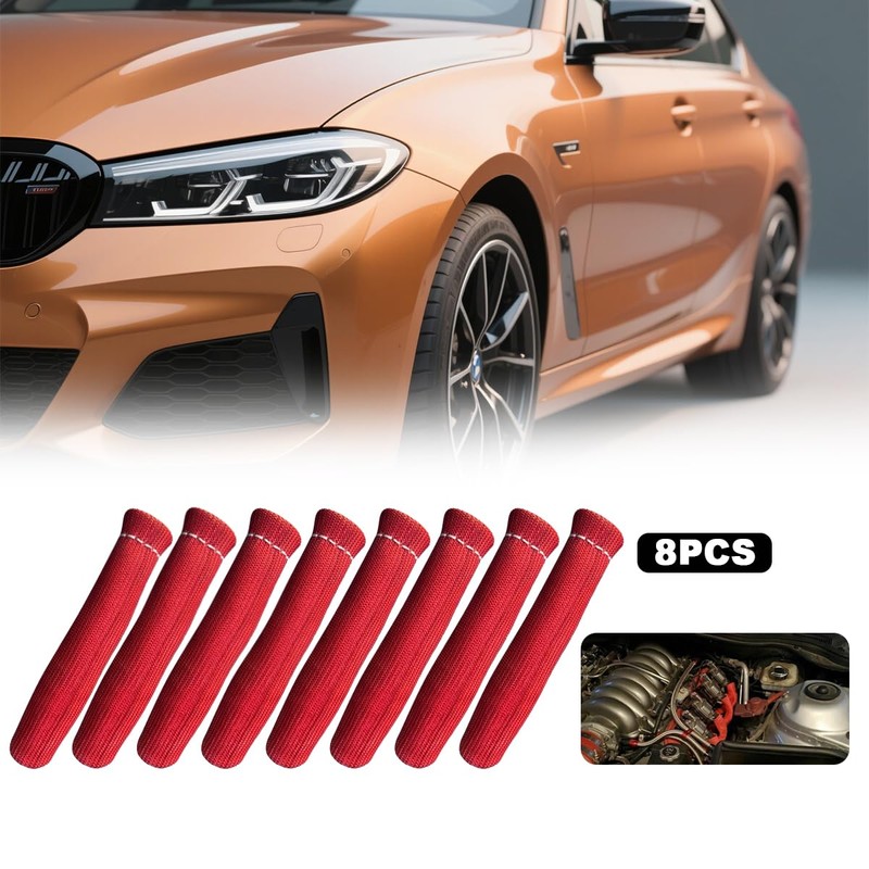 TSUGAMI Car Spark Plug Heat Shield Boots, 8PCS 6 Inch
