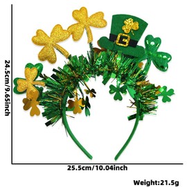 Soochat St. Patrick's Day Headbands Shamrock Headband Green Clover Hair Bands Irish Day Festival Hair Accessories for Women and Girls