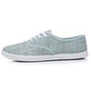VenusCelia - Tenis con cordones para mujer, Lino Aqua, 24.5
