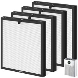 4 Pack HAP603 Replacement Filter Compatible with ECOSELF HAP603 / HAP603WF Air Purifier, H13 True HEPA Filter, # RFHAP603, White
