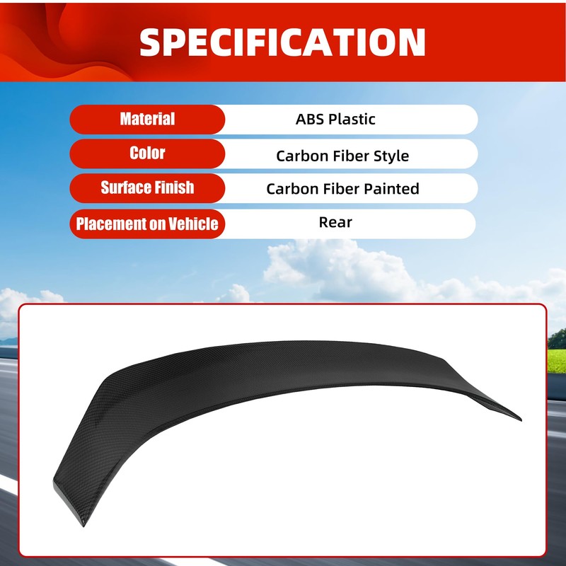 ECOTRIC Rear Trunk Spoiler Wing Lid Compatible with 14-20 Lexus