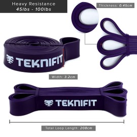 Teknifit Resistance Band - Single Pull Up Power Band - Full Body Workout and Home Fitness Solution - Inc FREE Exercise Guide Download