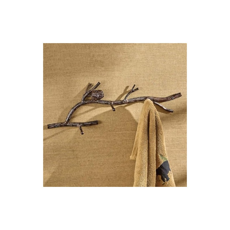 BLACK FOREST DECOR Pinecone Branch Wall Hooks - Small