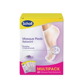 Scholl 4 Pack Relaxing Lavender Foot Masks for Dry Skin Foot Care 4 Pairs of 2 Socks