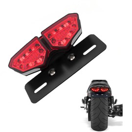 Anki HappiGo Motorcycle Tail Light, Motorcycle Integrated Brake Tail&Turn Signal Light with License Plate Bracket for Harley, Honda, Yamaha, Suzuki, Kawasaki, Motorbikes, ATVs（Red）