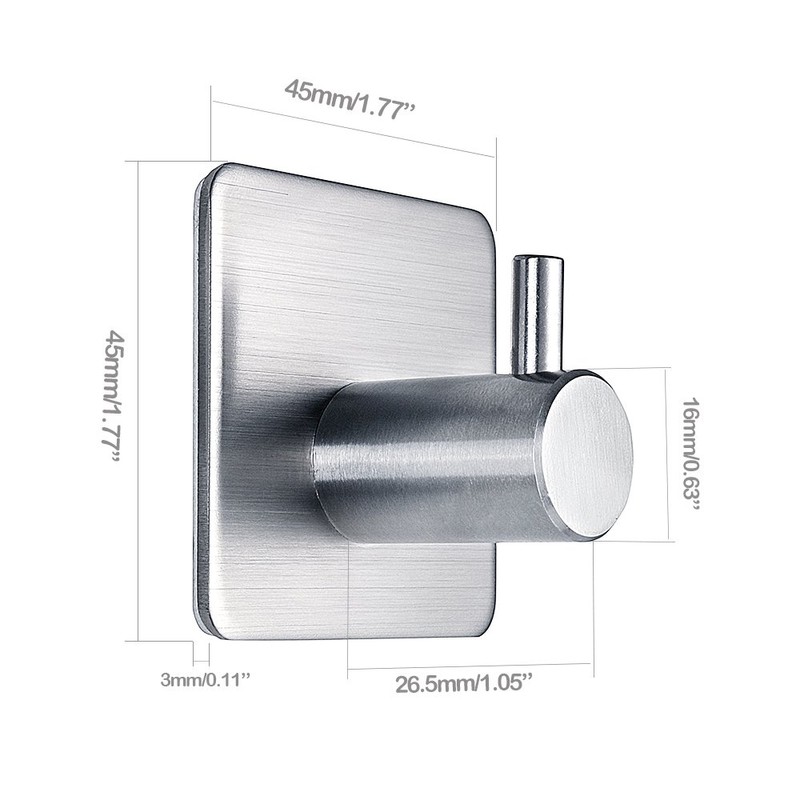 Fotosnow Adhesive Towel Hooks Heavy Duty Wall Hooks Waterproof Stainless