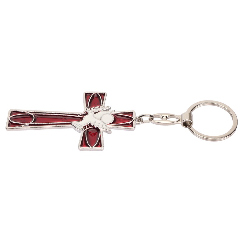 Cross Keychain Peace Bird Vibrant Colors Strong Alloy Skin Friendly